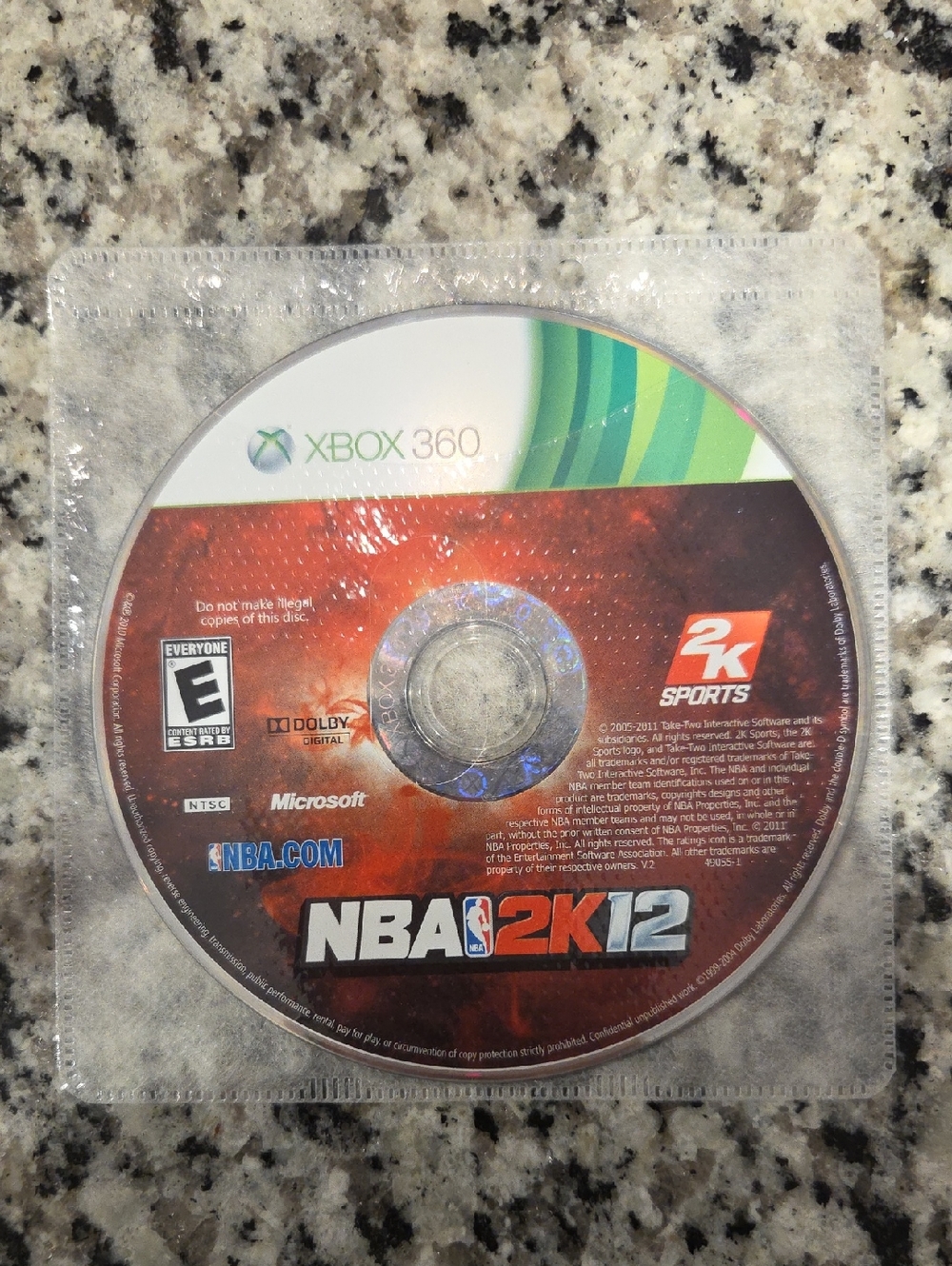 NBA 2K12 Xbox 360 Game Disc - NO CASE